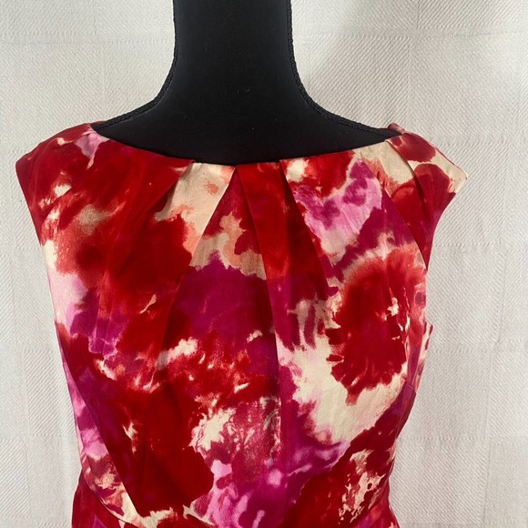 Adrianna Papell Red & Pink Sheath Dress Size 10 - Picture 2 of 16